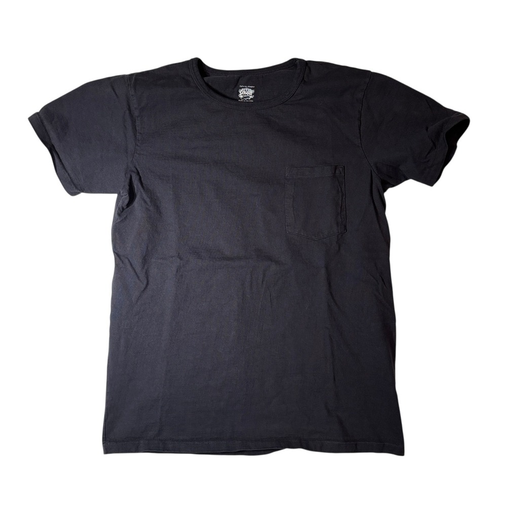 Schott‎ NYC Heavyweight Pocket T-Shirt MADE IN USA Size Medium Black